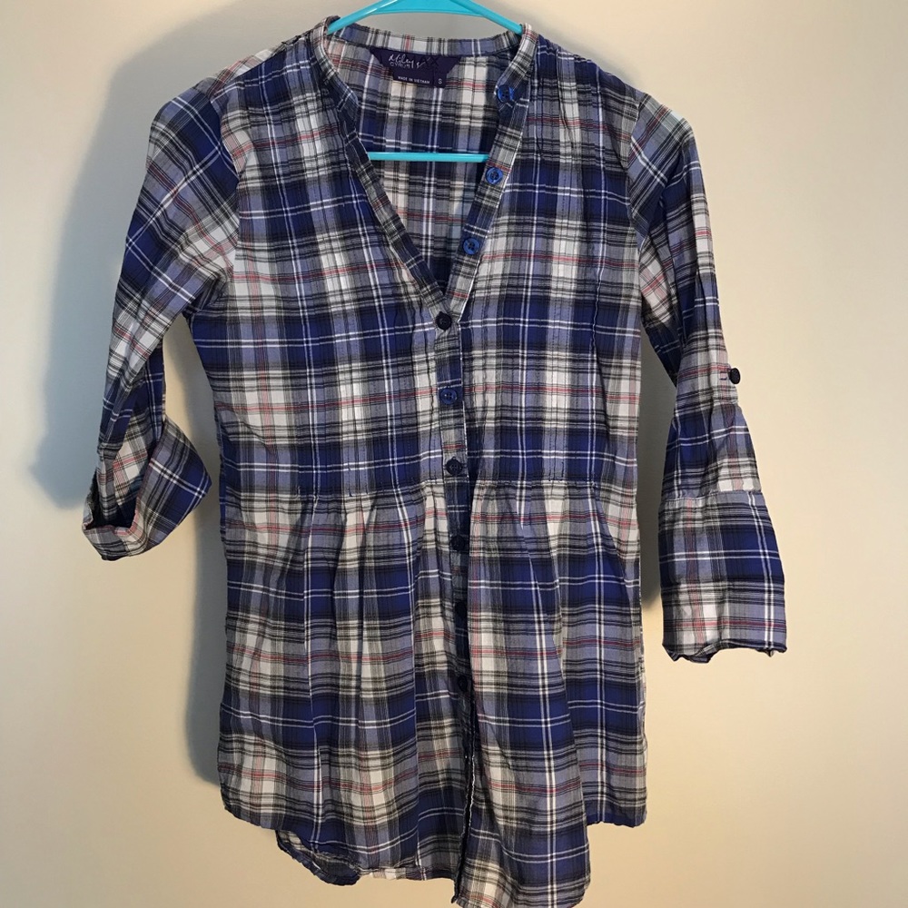 Miley Cyrus/Max Azria SM plaid button down blouse